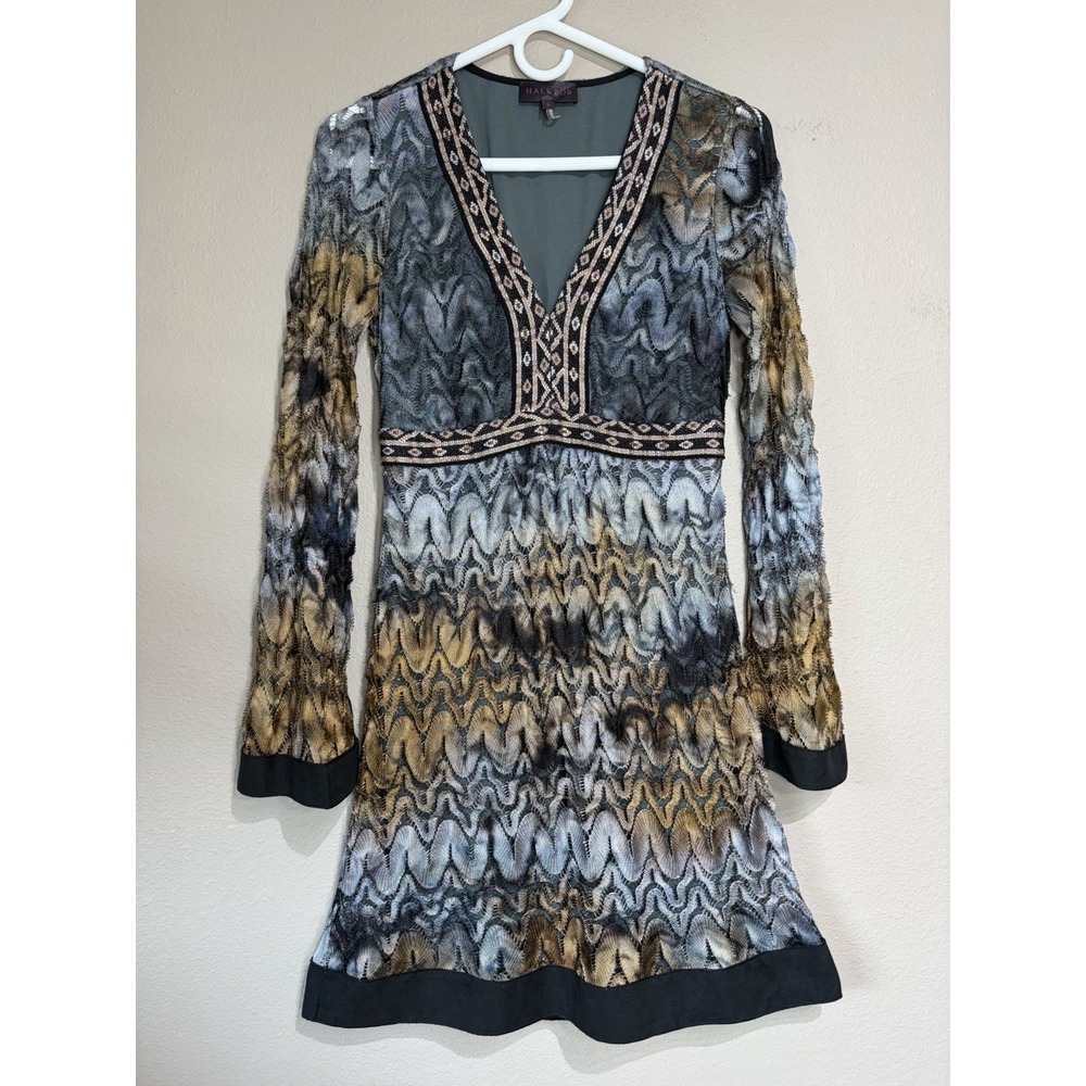Hale Bob Womens Boho Festival Y2K Indie Artsy Retro Dress Small Resort Vacation